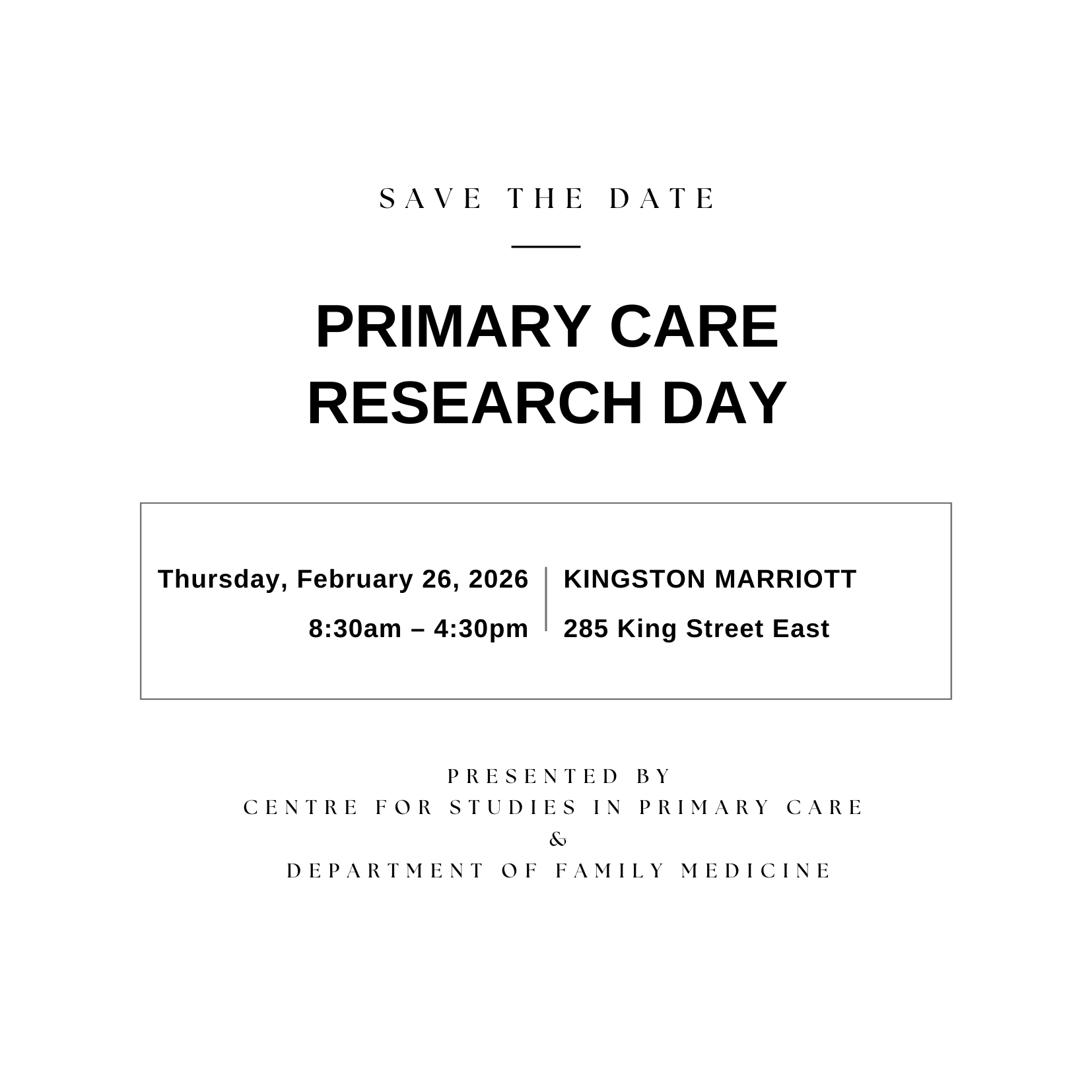 CSPC primary care research day 2024- save the date